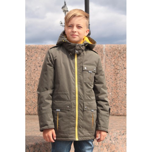 Детская Демисезонная Куртка в стиле Casual расцветка Олива