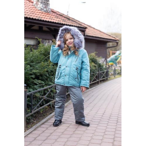 Детский Зимний Костюм Сold Weather расцветка Бирюза Серый