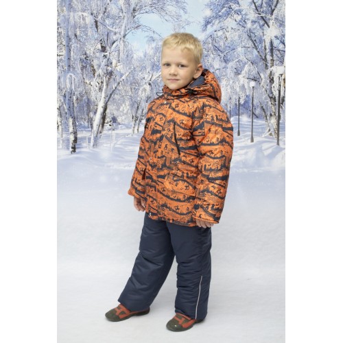 Детский Зимний Костюм New Style расцветка Паркур Оранж