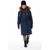 Зимнее пальто Wind расцветка синий, в комплекте краги и шапка